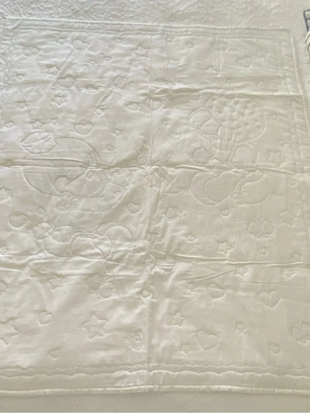 Vintage quilted Precious Moments crib/toddler bed quilt